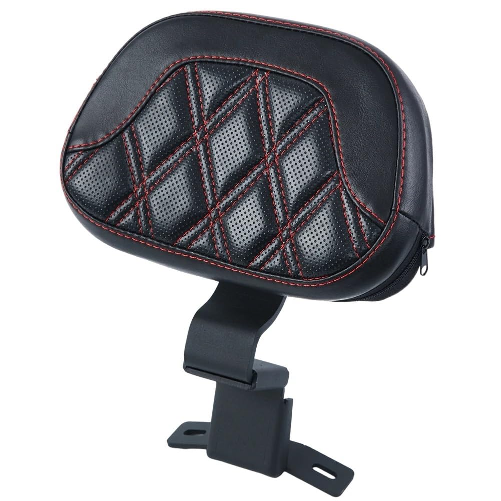 Rückenlehne Rear Seat Cushion Fahrerrückenlehnenkissen Motorradzubehör Für Touring 2009-2022 Doppelte Rote Nähte Beifahrer Sitzkissen Rückenlehne von RYUIO