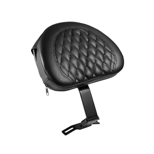 Rückenlehne Rear Seat Cushion Schwarze Fahrerrückenlehne Verstellbare Motorrad-Fahrerrückenlehne Mit Tasche Für FA&tboy Für Heritage Für Für Softail 2007–2017 Beifahrer Sitzkissen Rückenlehne von RYUIO