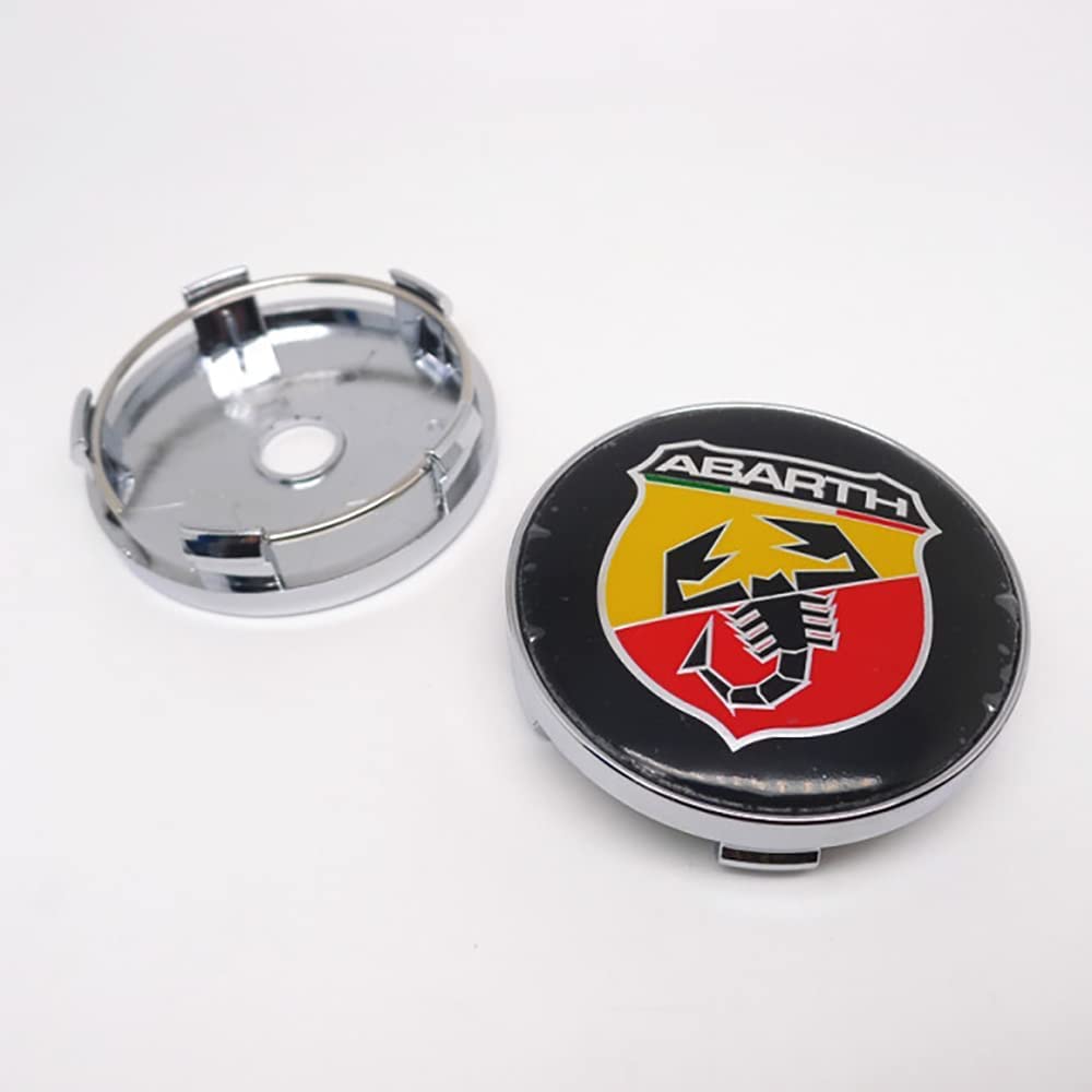 4 STÜCKE Auto Felgendeckel,für FIAT 500 Abarth Scorption 60mm Radnabe Nabenkappe Abzeichen Styling Zubehör von RYUJI