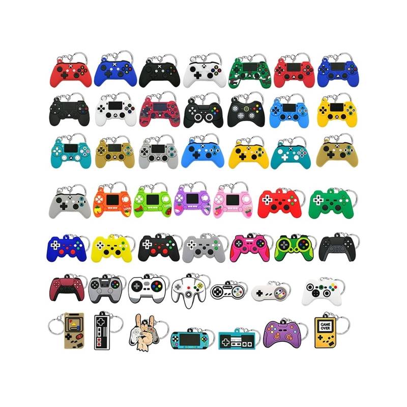 50PCS PVC Schlüsselbund Nette Gamepad Bunte Joystick Schlüsselring for Auto Schlüssel Zubehör Gadget for Mann Geschenk(7060-01-49xH50) von RYWRLQRA