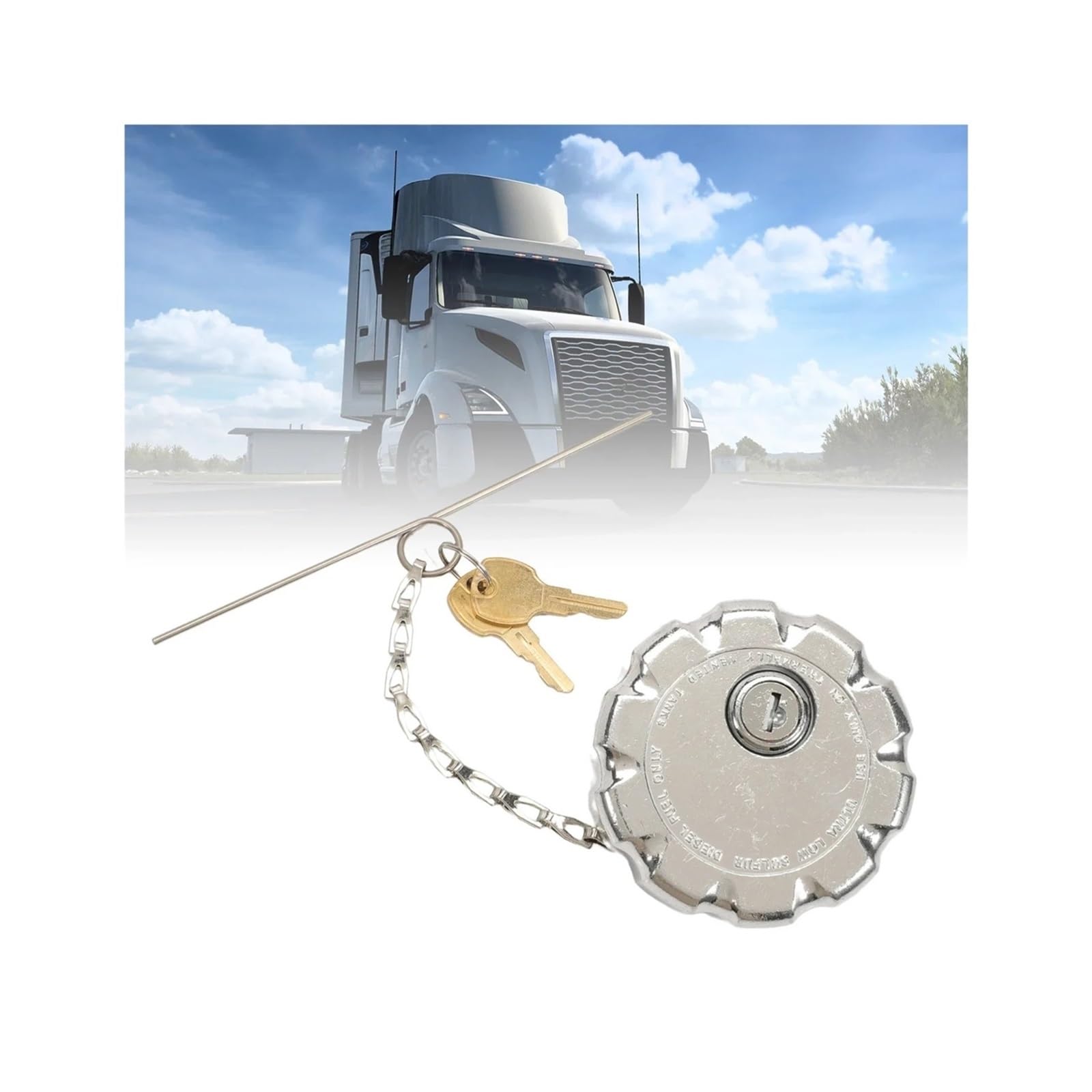 7,6 cm (3 Zoll) abschließbarer Tankdeckel, LKW-Tankdeckel, kompatibel mit Volvo VN und VNL Heavy Duty Truck-Modellen, Aluminium 20770691 von RYWRLQRA