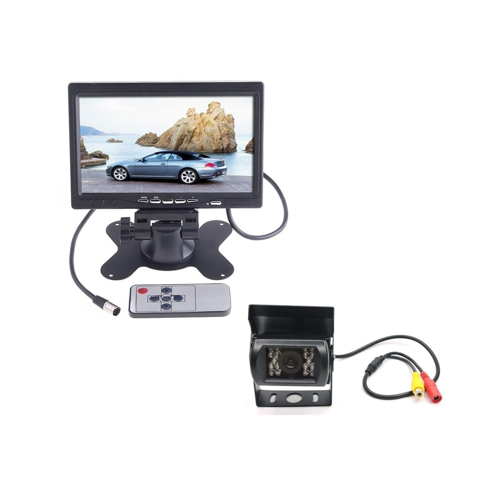 7" Auto/Bus/LKW Rückfahr-LCD-Standalone-Monitorsystem-Kit mit 18 IR-LED-Rückfahrkamera 12V-24V von RYWRLQRA