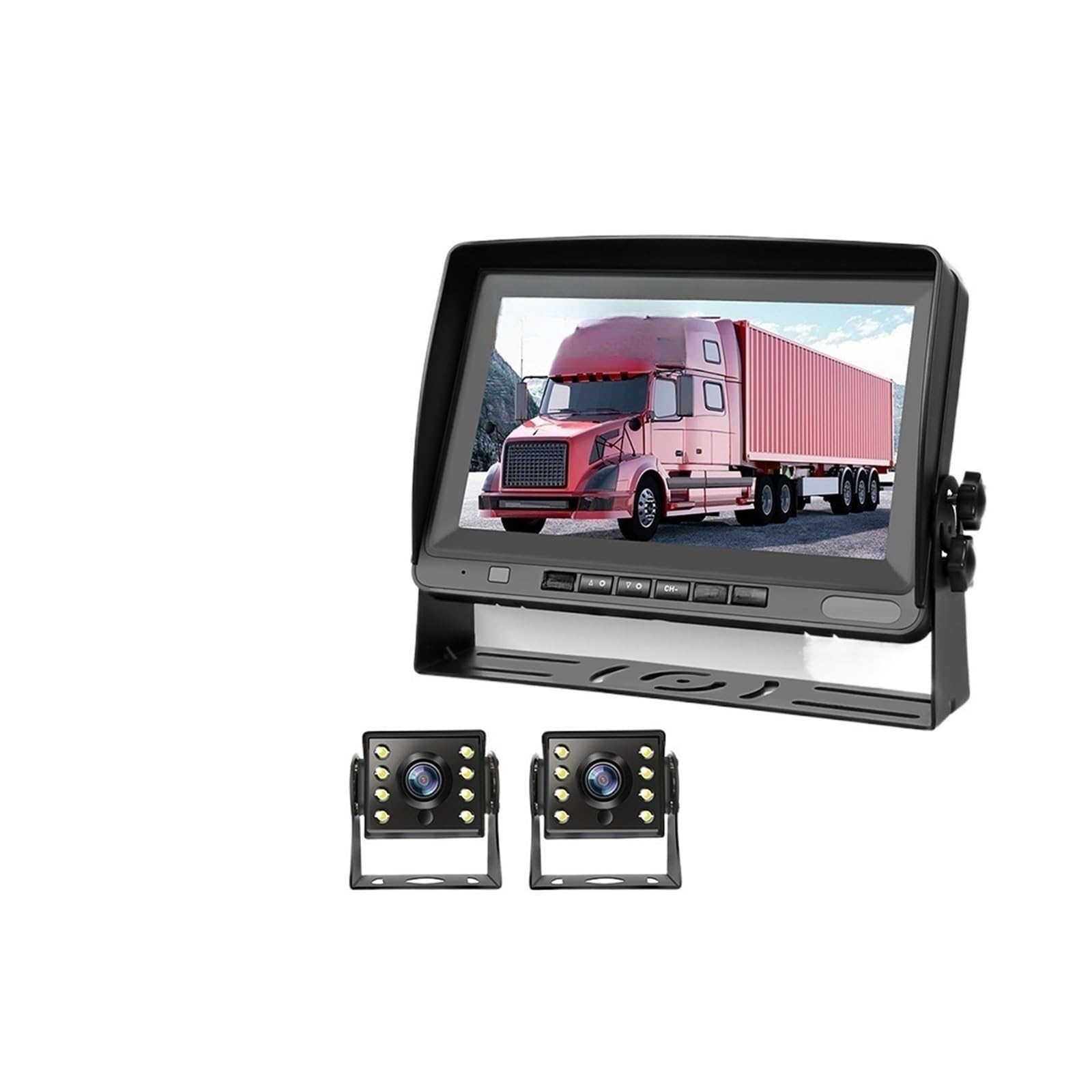 8 "Auto Monitor IPS LCD 2 AHD Kamera Wasserdicht IP69 Verdrahtete 12V 24V Backup Rückansicht for Bus Lkw RV Anhänger Bagger von RYWRLQRA