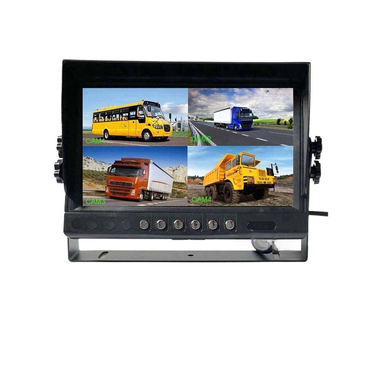 9" AHD IPS 4CH Quad Split Auto Rückansicht DVR Monitor + 4x AHD 1080P 4Pin IR Vorderseite Reverse Backup Kamera Kit for RV Bus Lkw(AHD Monitor only) von RYWRLQRA