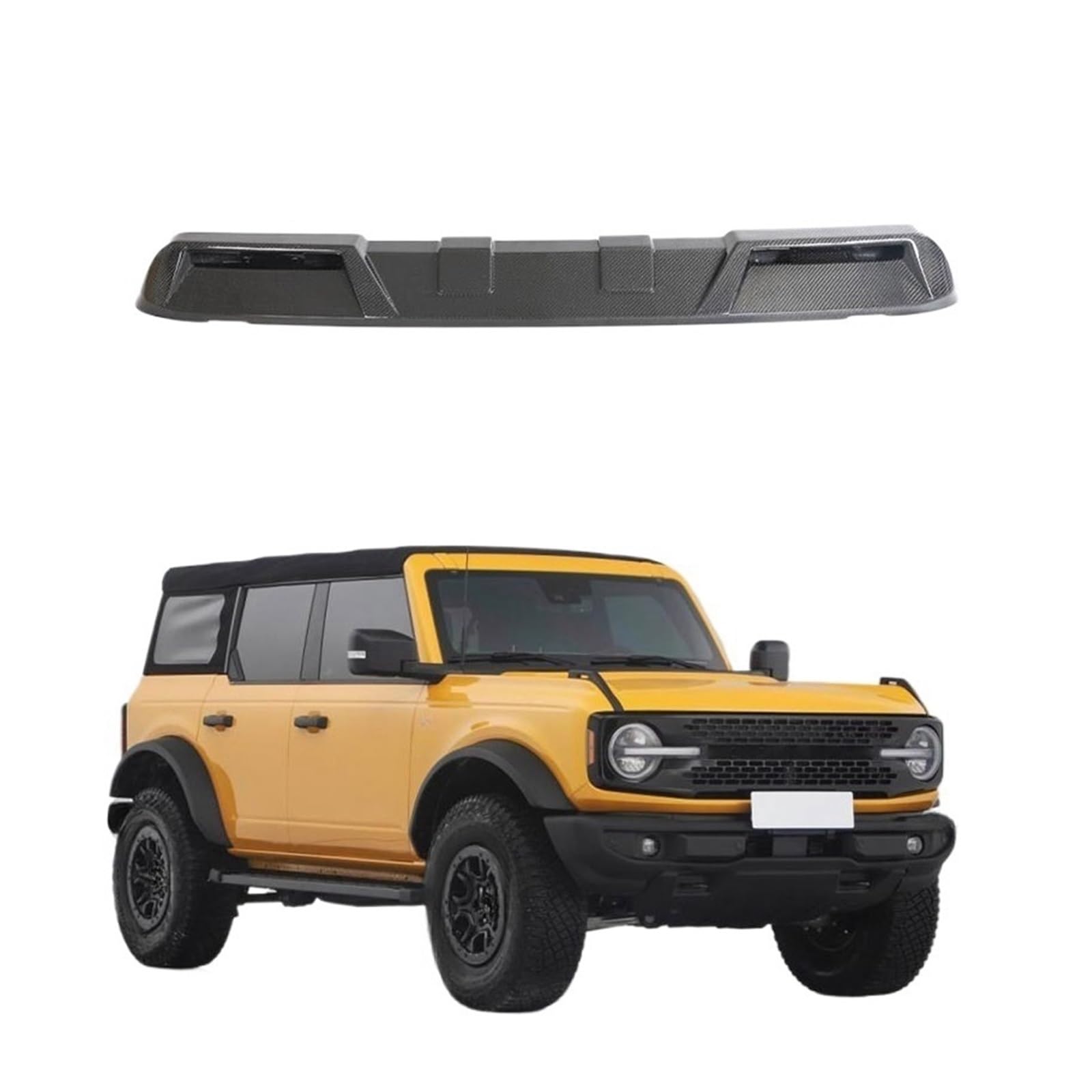 Auto-Dachspoilerflügel Kompatibel mit Bronco Sport Utility 2D 4D 2021 2022, Carbonfaser-Dachfenster-Lippenflügelspoiler von RYWRLQRA