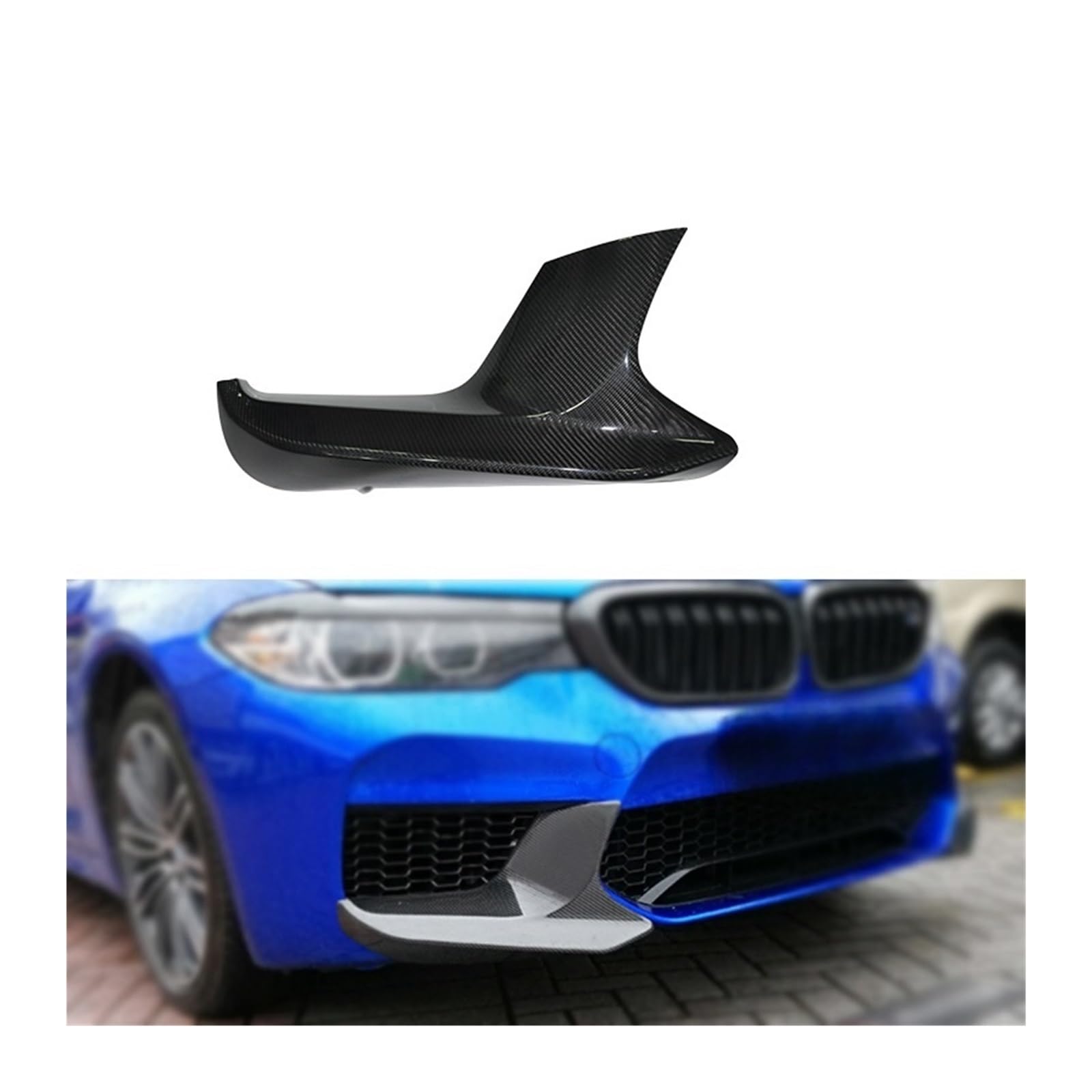 Auto Dry Carbon Front Stoßstange Seite Splitter Abdeckung Lip Kompatibel for F90 M5 2018-2022 Air Vent Intake Spoiler von RYWRLQRA