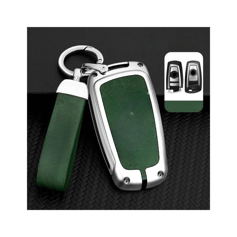 Autoschlüsseletui, Schutzschale, Tasche, kompatibel mit F20 F30 G20 F31 F34 F10 G30 F11 X3 F25 X4 X5 I3 M3 M4 1 3 5 7 Serie Zubehör(B-silver green) von RYWRLQRA