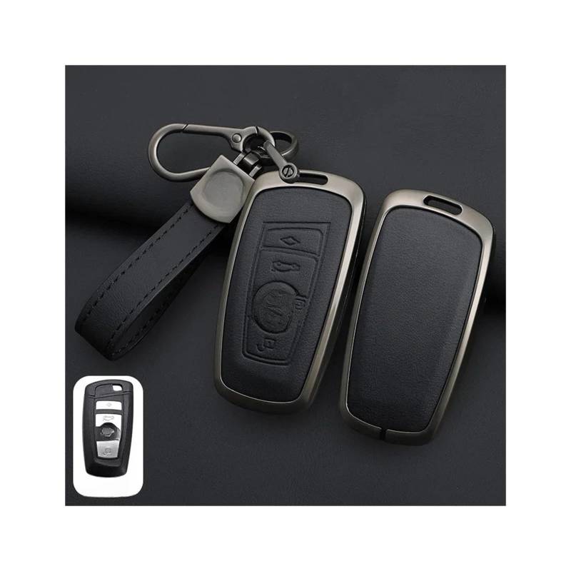 Autoschlüsseletui, Schutzschale, kompatibel mit 1 3 5 7 Serie X1 X3 X4 X5 F10 F15 F16 F20 F30 F18 F25 M3 M4 E34 Zubehör(B-black keyring) von RYWRLQRA