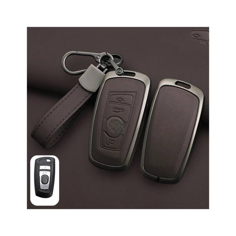 Autoschlüsseletui, Schutzschale, kompatibel mit 1 3 5 7 Serie X1 X3 X4 X5 F10 F15 F16 F20 F30 F18 F25 M3 M4 E34 Zubehör(B-brown keyring) von RYWRLQRA