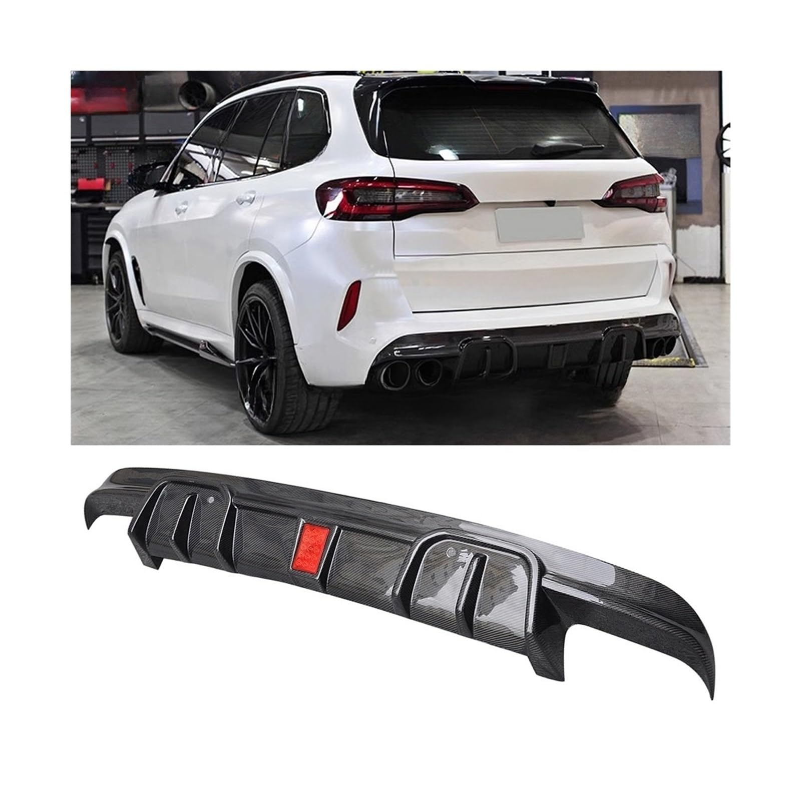 Carbon Fiber Diffusor Hinten Lip Spoiler Splitter Kompatibel for X5M F95 Auto Styling von RYWRLQRA