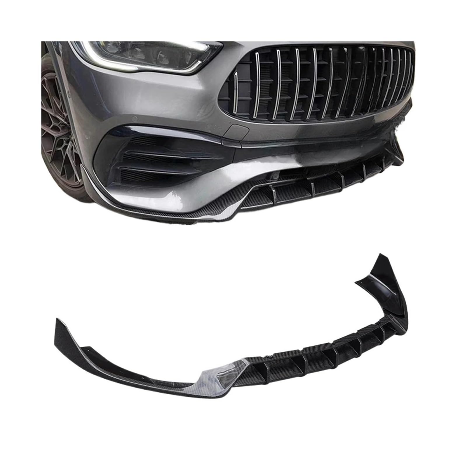 Carbon Fiber Front Lip Bumper Spoiler Splitter Kompatibel for Benz GLA Klasse GLA45 Sport version Auto Styling von RYWRLQRA