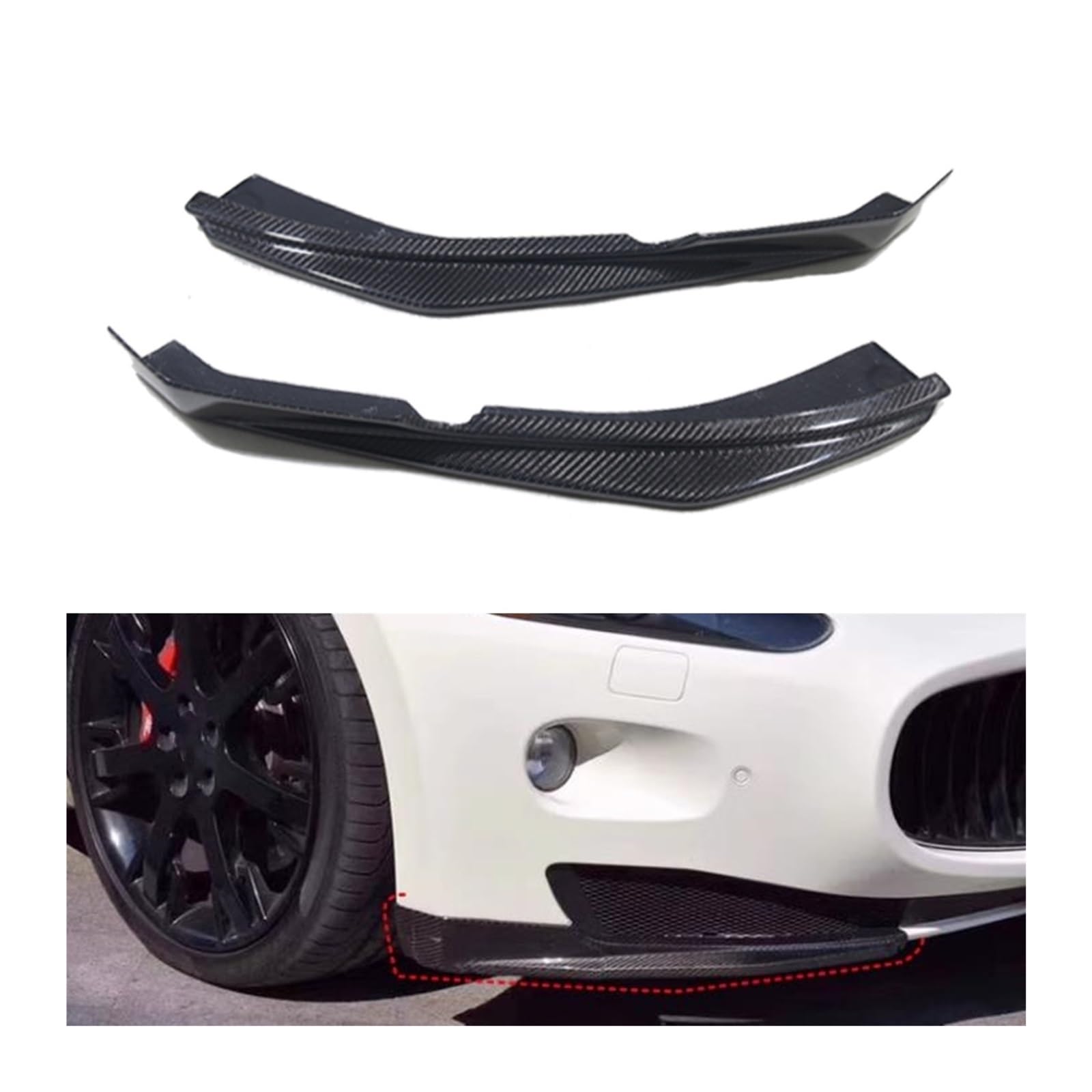 Carbon Fiber Front Side Splitter Lip Untere Spoiler Ecke Abdeckung Kompatibel for Gran Turismo Kompatibel for GT GTS GC 2008-2014 von RYWRLQRA