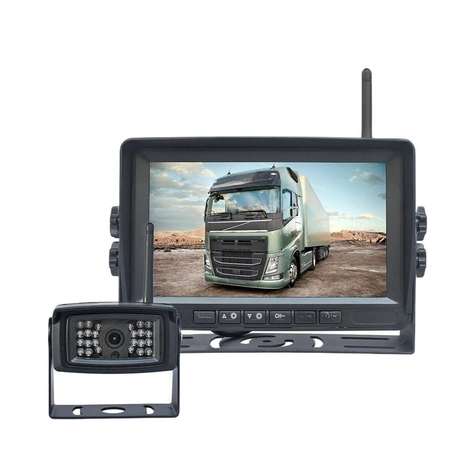 Drahtloser 7-Zoll-AHD-IPS-LKW-DVR-Monitor 1280 x 720 HD-Nachtsicht-Reverse-Backup-Recorder IR-Kamera for Bus, Auto, LKW, Wohnmobil von RYWRLQRA