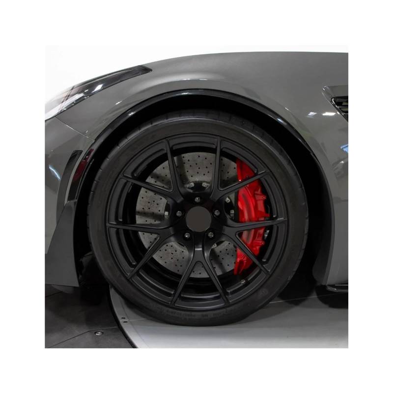 Ein Paar Auto-Vorderradverkleidungskotflügel for Corvette C7 2014-2019 Kohlefaser aussehen glänzende schwarze Bögen, die Fackeln GM-Stil formen(Glossy Black) von RYWRLQRA