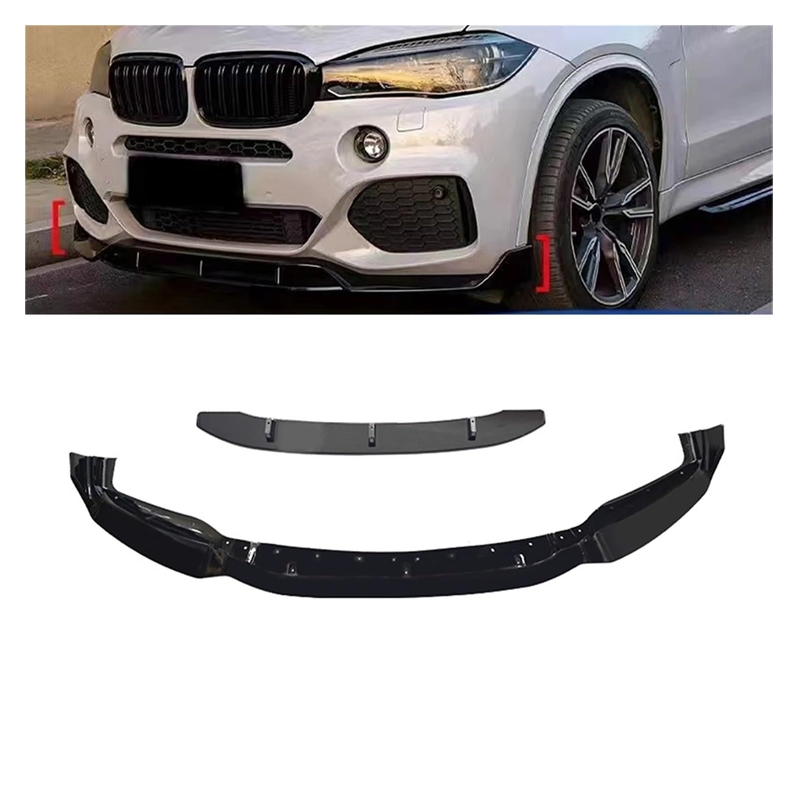 Kompatibel for X6 F16 2015 2016 2017 2018 Frontstoßstange Unterlippenabdeckung Spoilerverkleidung Frontstoßstangenschutz Auto-Frontschaufel(Carbon fiber color) von RYWRLQRA