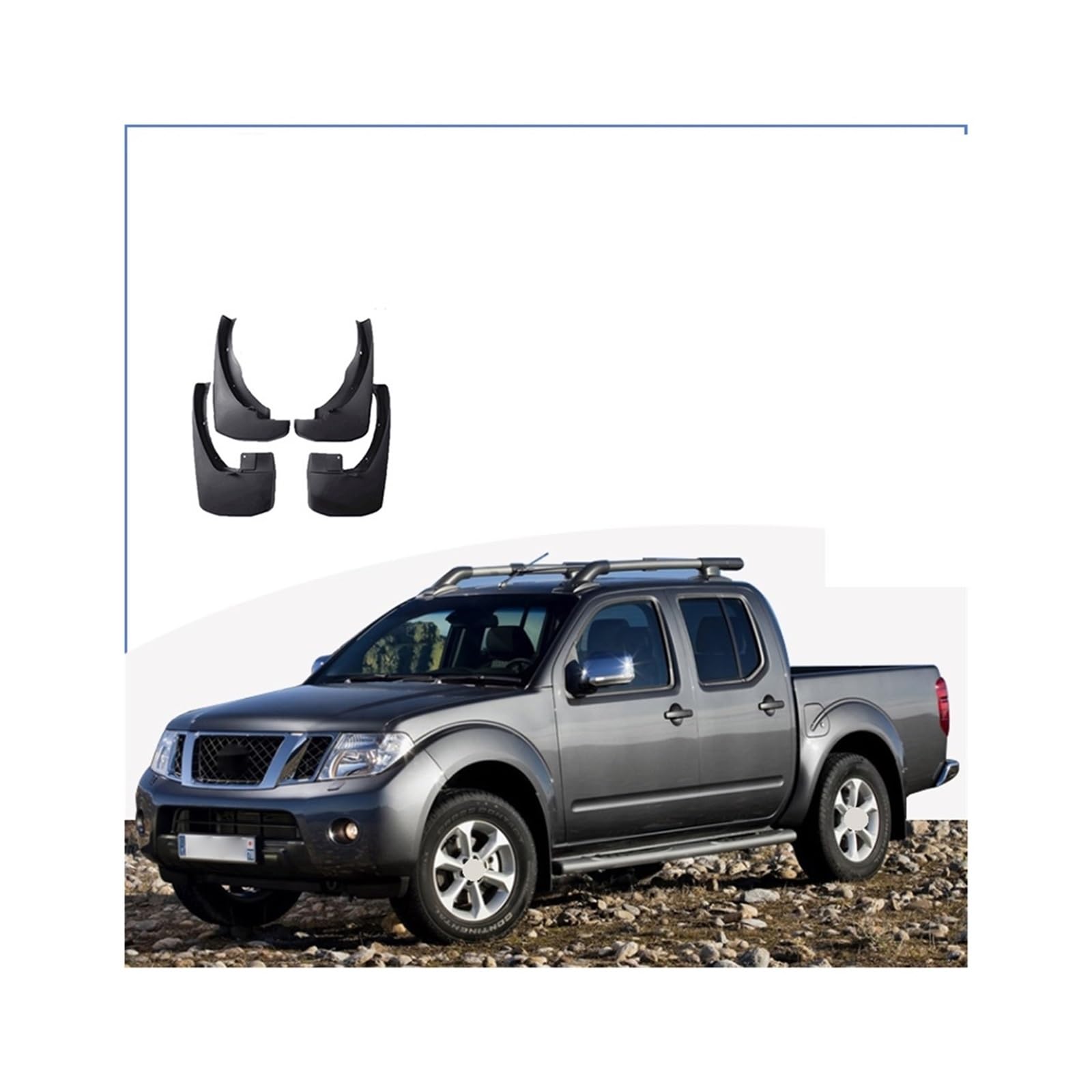 Mutguard kompatibel for Navara Frontier Brute D40 2005-2016 Vorderer Rückseite 4pcs Schlammblatt Madguards Splash Guard Fender Schlammklappen von RYWRLQRA