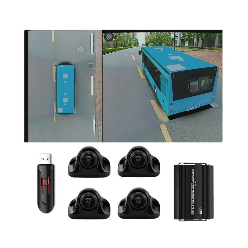 RYWRLQRA Auto 360° Vogelperspektive Kamerasystem (3D+1080P) 360 Surround Seamless View Recorder ist for Reisebus geeignet(BSD Version) von RYWRLQRA