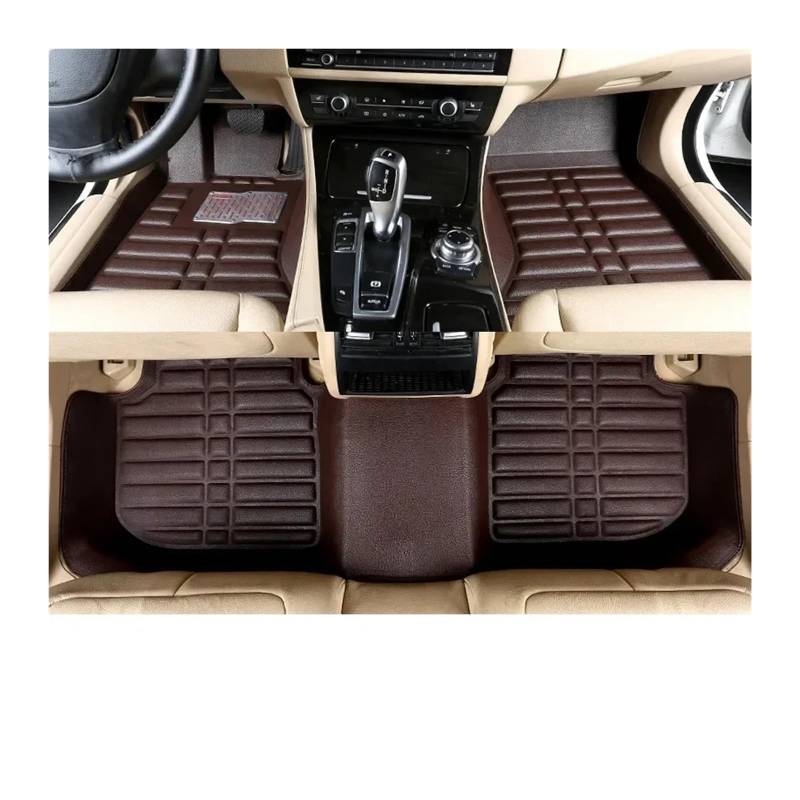 RYWRLQRA Auto-Fußmatten kompatibel for Elantra Avante CN7 i30 Limousine 2021~2025 Lederpolster Fußabdeckung Linkslenker Teppiche Autozubehör(Dark Brown) von RYWRLQRA