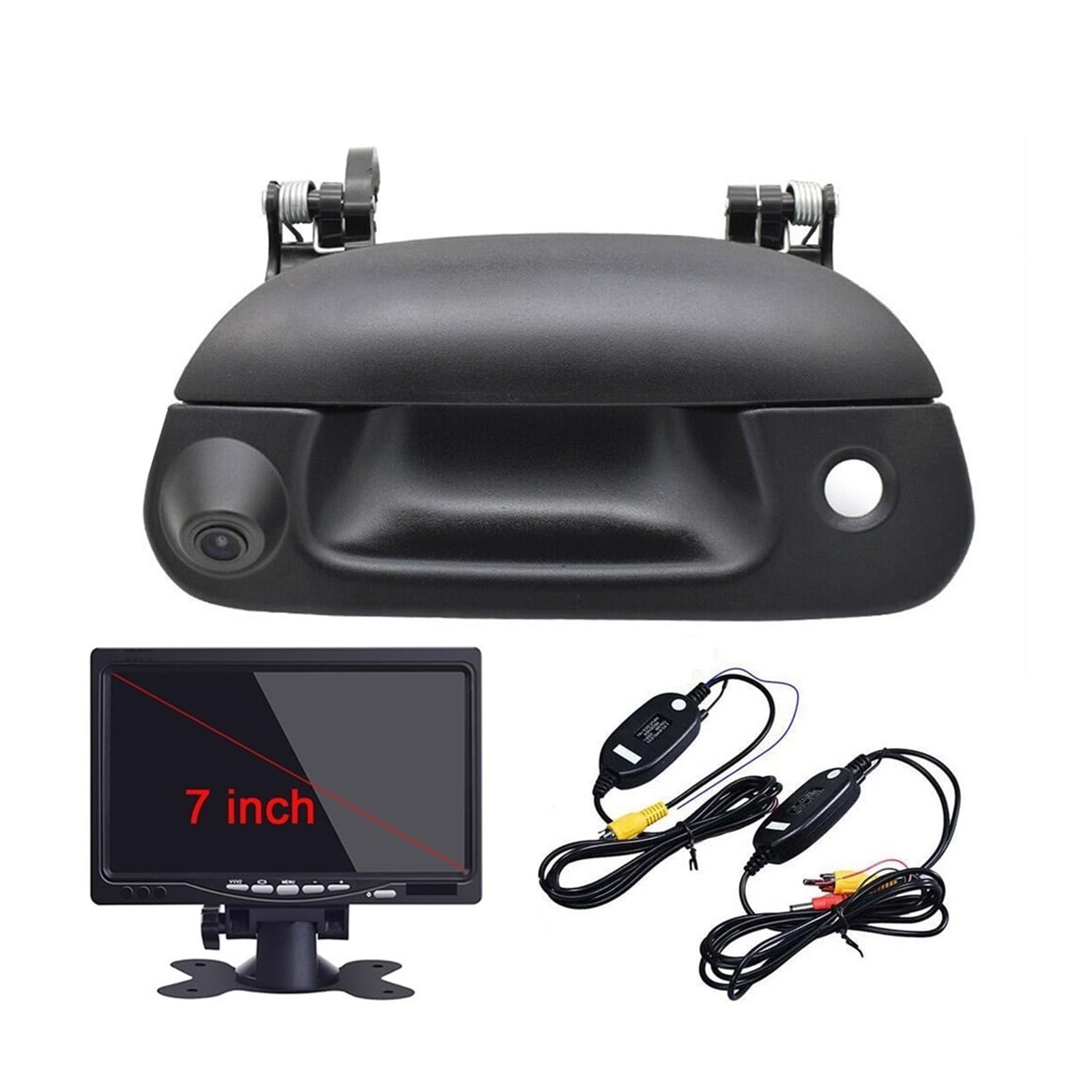 RYWRLQRA Auto-Rückfahrkamera mit 7-Zoll-Monitor, 2,4 GHz, kabellos, kompatibel mit F150 F250 F350 F450 1999–2006, Pickup-Truck, Transporter, Bremslicht von RYWRLQRA