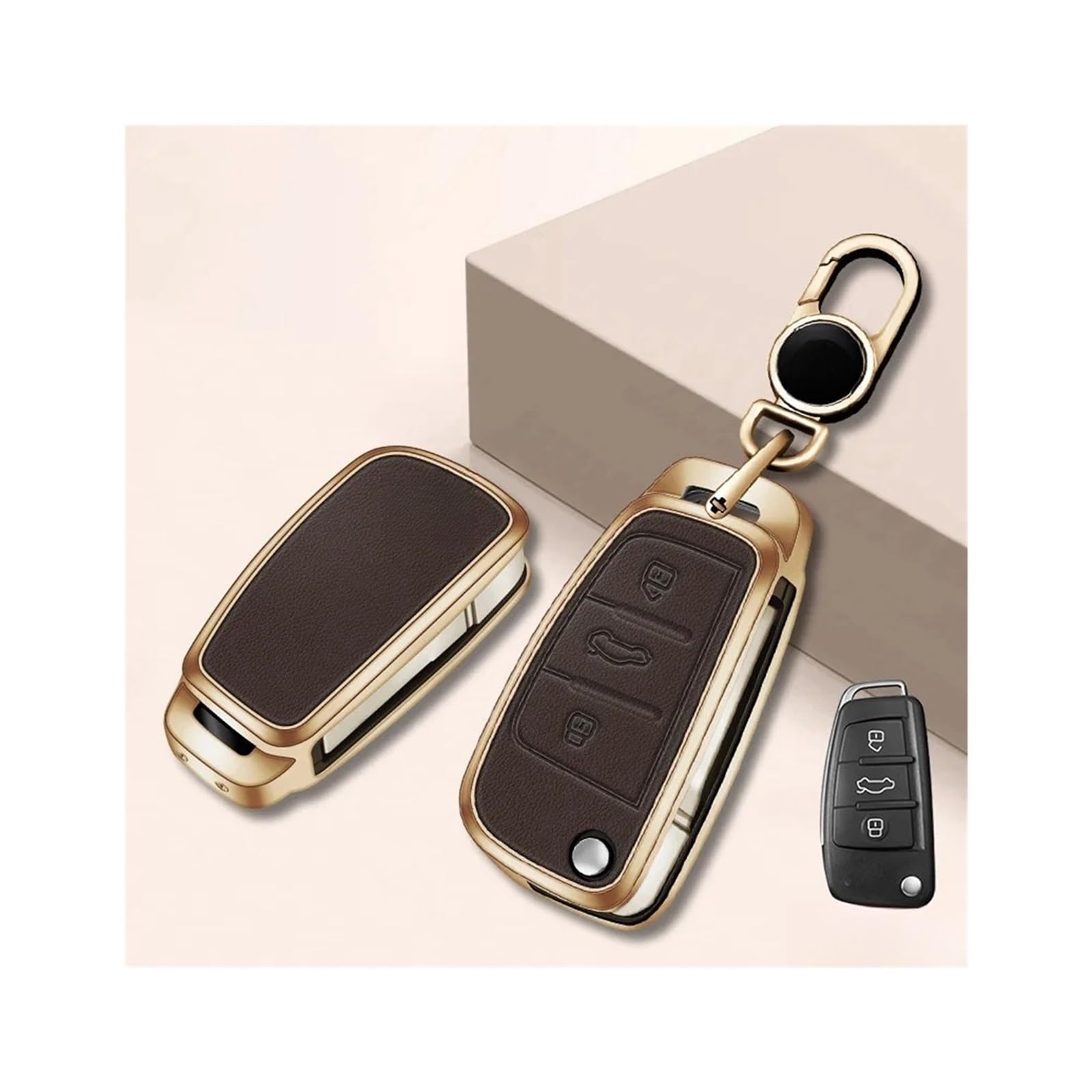 Schutzhülle for Autoschlüssel, kompatibel mit C5 C6 R8 A1 A3 A4 A5 A6 A7 Q3 Q5 Q7 S6 B6 B7 B8 8P 8V 8L TT RS RS3 S3 Sline(A-brown keychain) von RYWRLQRA