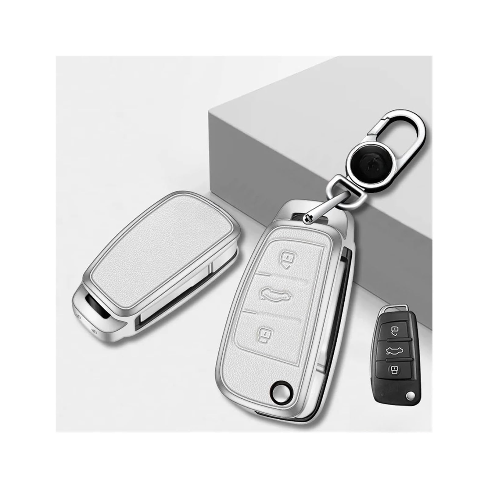 Schutzhülle for Autoschlüssel, kompatibel mit C5 C6 R8 A1 A3 A4 A5 A6 A7 Q3 Q5 Q7 S6 B6 B7 B8 8P 8V 8L TT RS RS3 S3 Sline(A-white keychain) von RYWRLQRA