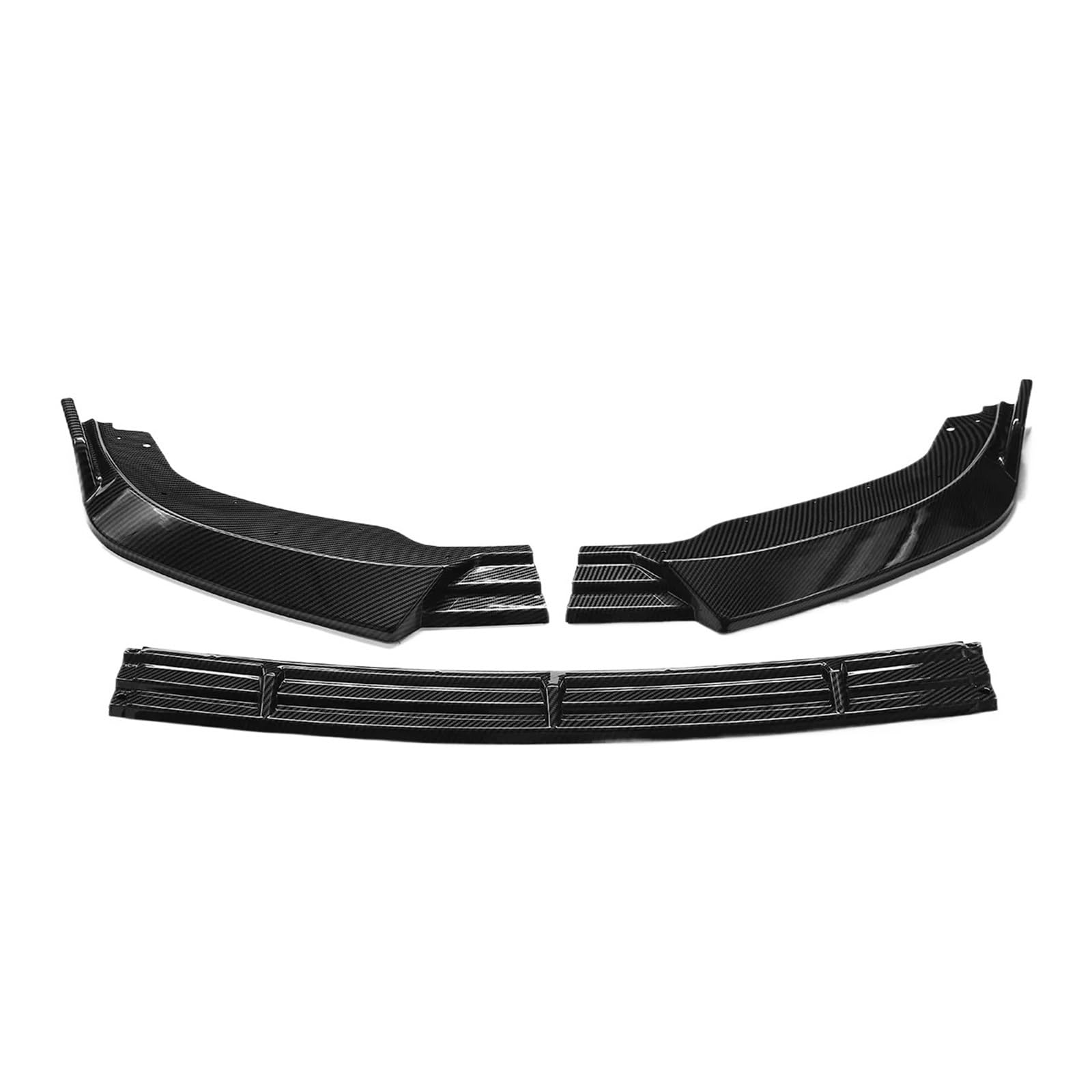 Schwarz/Kohlefaser Auto Frontstoßstange Lippe Spoiler Kinn Stoßstange Body Kits Splitter Cover Guard Kompatibel for G37 Limousine 2010-2013(Carbon Fiber Look) von RYWRLQRA