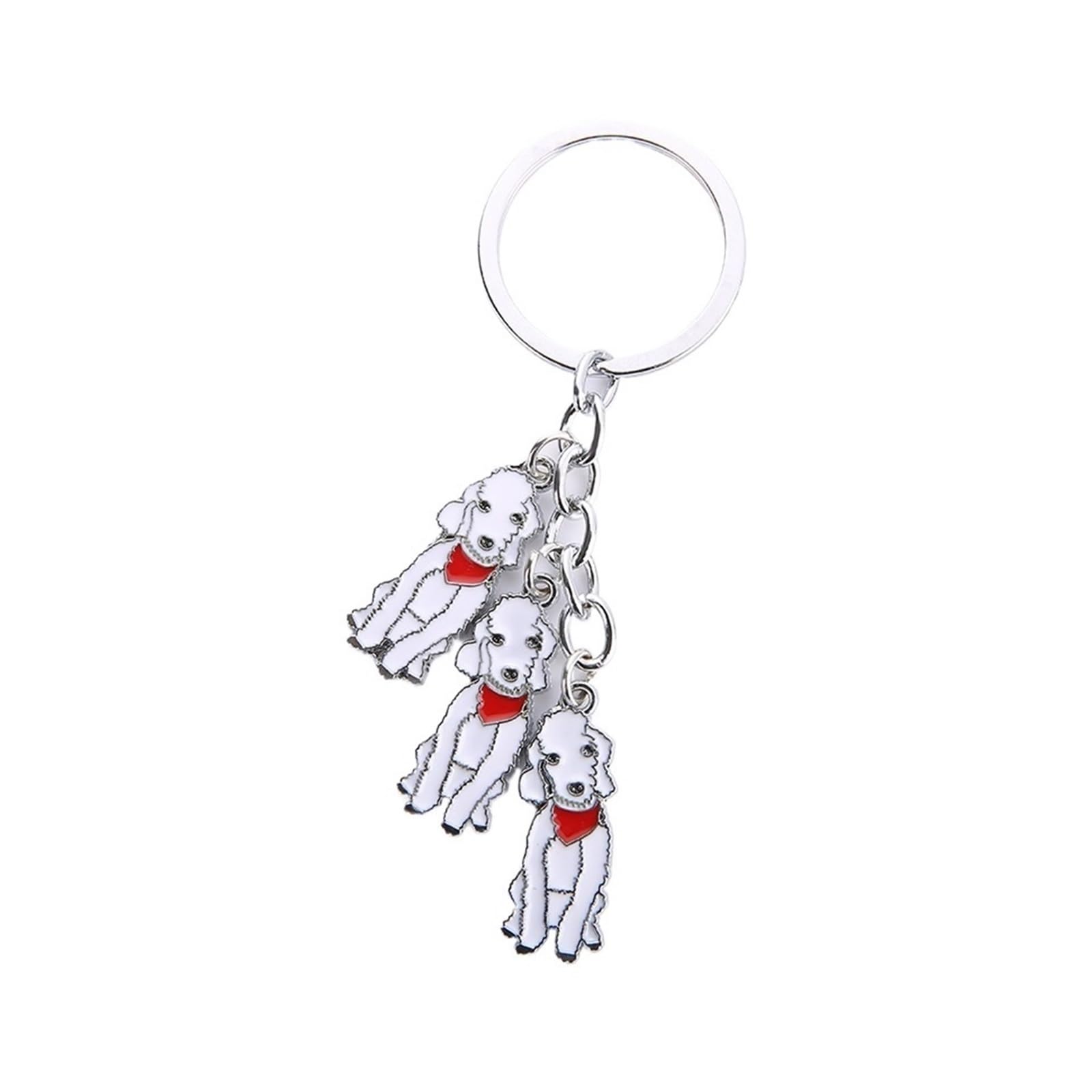 Terrier Hund Schlüsselbund Autoschlüsselringe Metalllegierung kreativer Haustier Pendellasche Charme Key 24Pcs/Los von RYWRLQRA