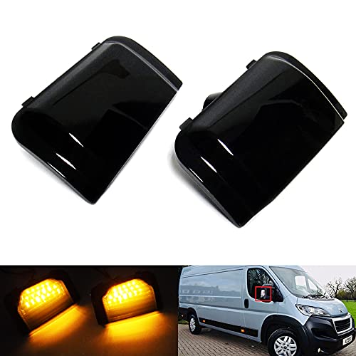 2 x Blinker schwarz getönt LED Bernstein für Starter Relais Boxer Ducato ab 2006 von RZG