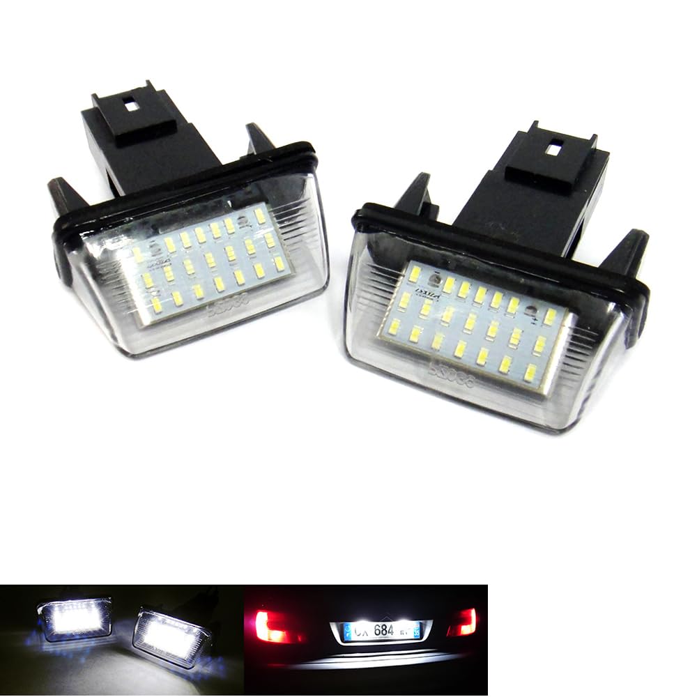 2 x LED Lizenz Kennzeichenbeleuchtung Weiß Canbus für Berlingo C3 C4 C5 Saxo Xsara 206 207 306 307 308 407 5008 Partner von RZG