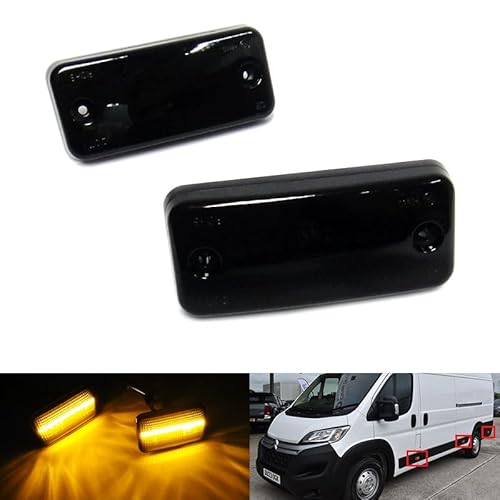 2 x Seitenblinker, getönt, bernsteinfarbenes Glas, LED-Reflektor, für Ducato Boxer Daily IV V VI 2021+ Movano C III von RZG