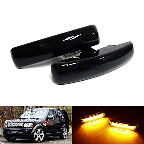 2 x schwarze getönte Linse Seitenblinker Bernstein LED Marker Repeater Licht für LR Freelander 2 Discovery Series 3 4 RR Sport von RZG