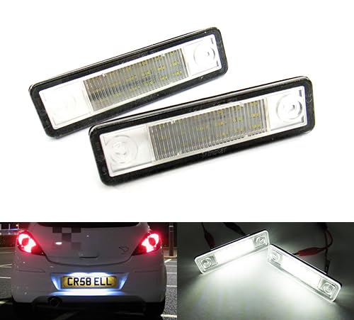 2x LED Kennzeichenbeleuchtung Weiß Canbus für Astra III F IV G Corsa I B Omega Signum Speedster Tigra Vectra Zafira von RZG