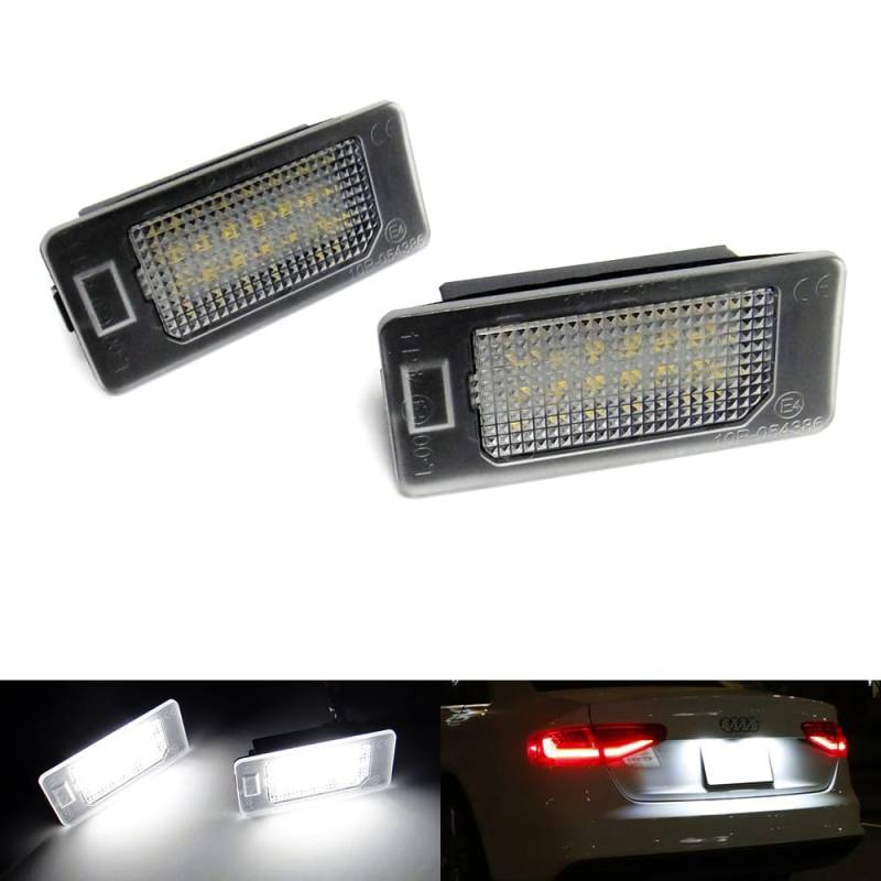 RZG 2x LED Kennzeichenbeleuchtung Weiß Canbus für A1 A3 S3 A4 S4 A5 S5 A6 A7 Q3 Q5 Q7 TT RS Cayenne von RZG