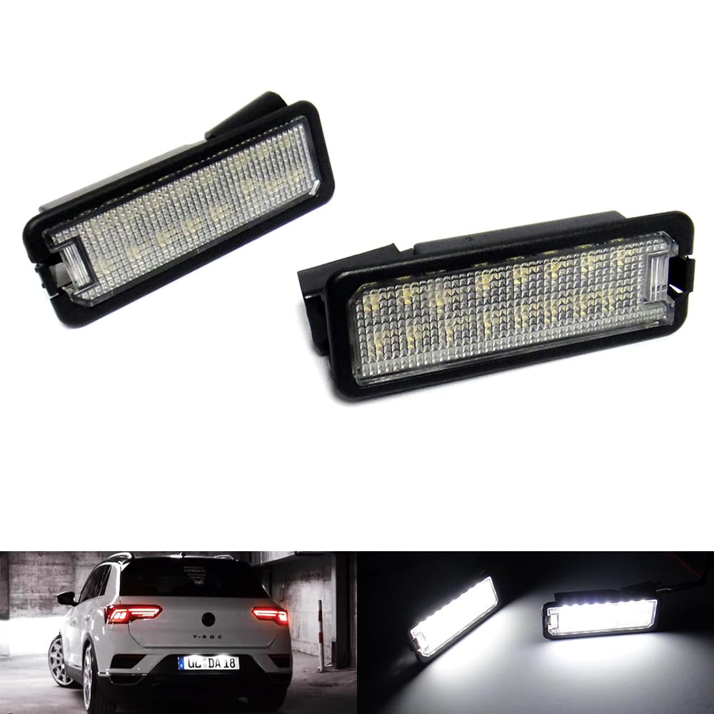 RZG 2x LED Kennzeichenbeleuchtung Weiß Canbus für Amarok Beetle Caddy V Golf GTI V VI VII Polo Scirocco TRoc Up! TGE von RZG