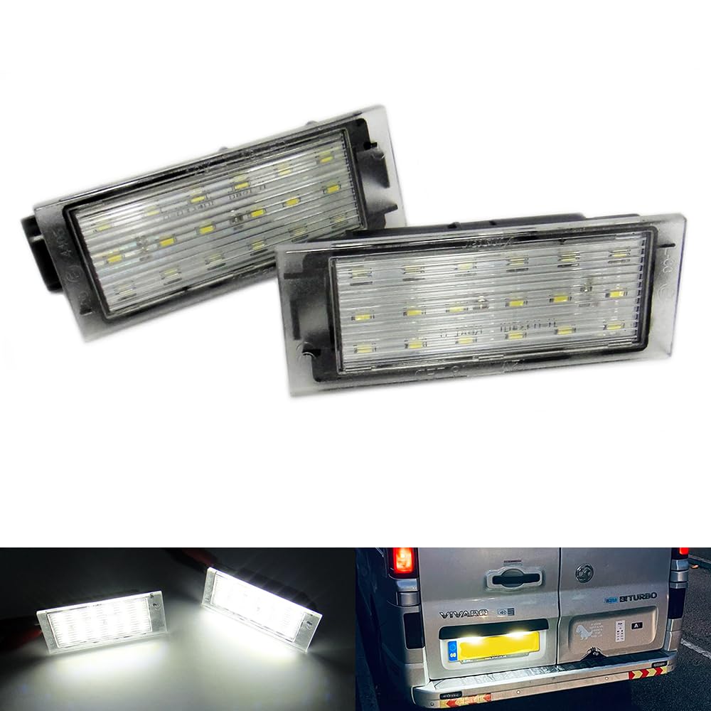 RZG 2x LED Kennzeichenbeleuchtung weiß Canbus für Movano B Vivaro X82 NV300 NV400 Talento MB Citan 415 Fortwo Forfour 453 von RZG