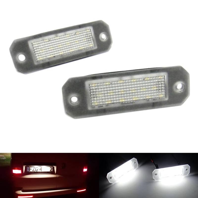 RZG 2x LED Kennzeichenbeleuchtung weiß für Transporter V T5 T6 Multivan Caddy III IV Jetta III Passat B5.5 Superb I von RZG