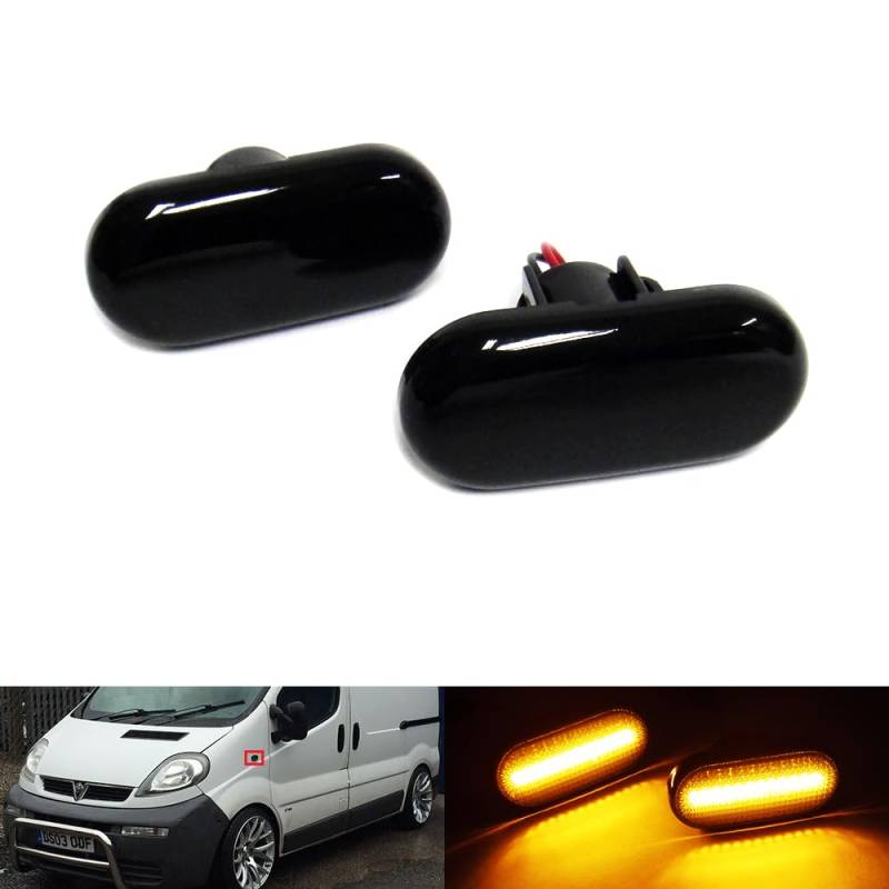 RZG 2x Schwarze Seitenblinker LED Begrenzungsblinker für Vivaro Movano A Primastar Interstar Duster Dokker von RZG