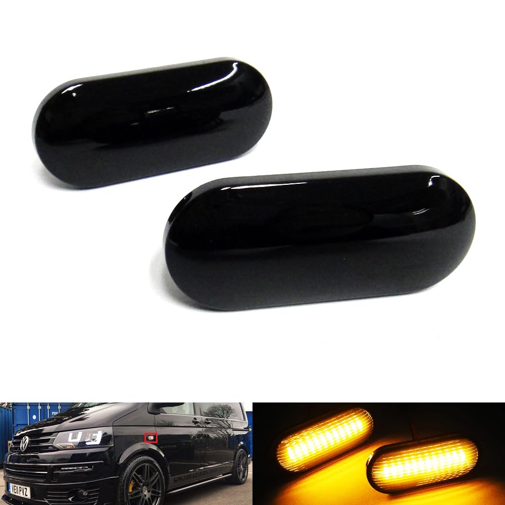 RZG 2x Seitenblinker schwarz LED Blinker für Amarok Bora Caddy Golf III IV Polo Transporter T5 Multivan Up von RZG