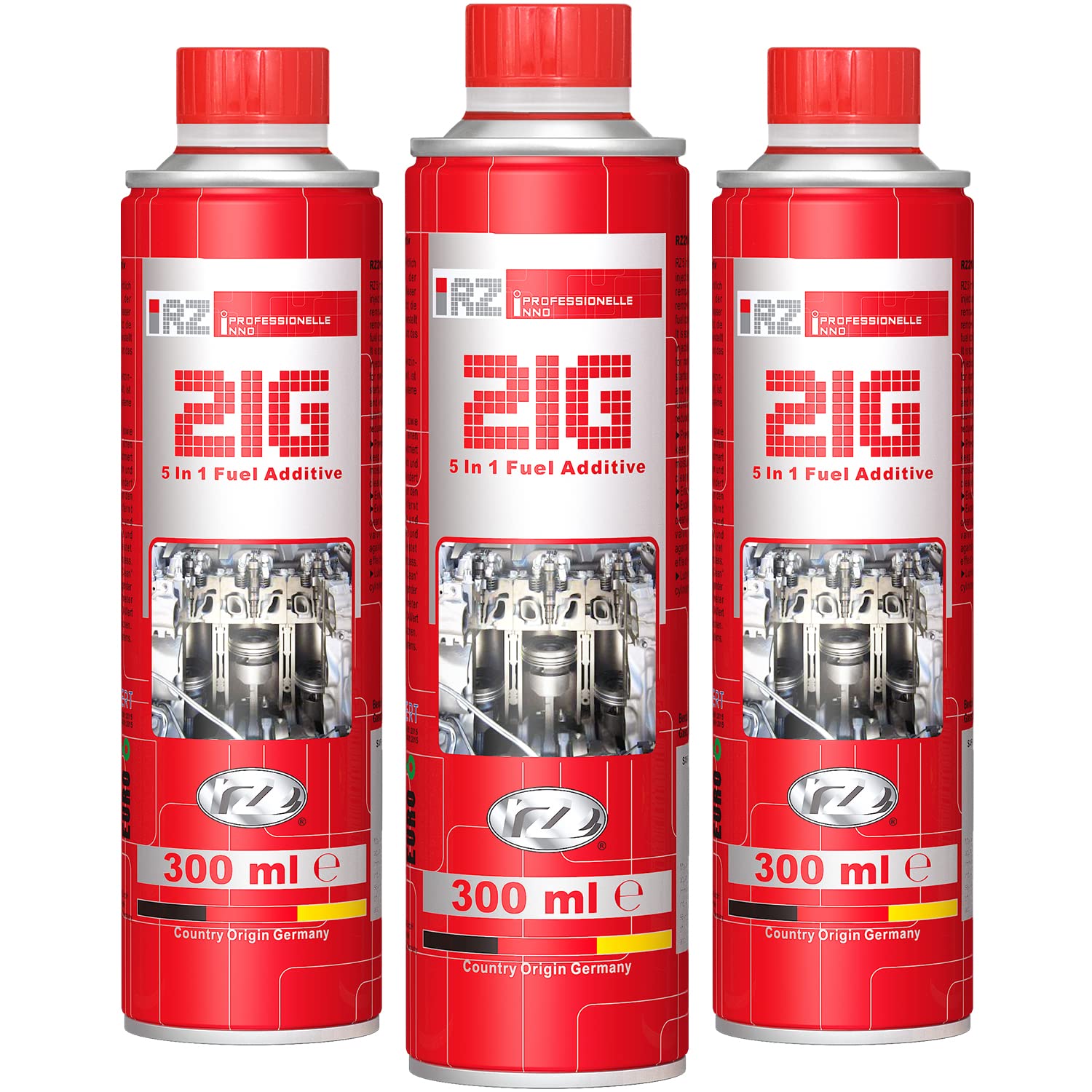 3X RZ21G Einspritzsystem-Reiniger | Direkteinspritzer | Einspritzsystem Reiniger | Injektor Reiniger | Einspritzdüsenreiniger | Motor Pflege | Korrosionsschutz | 300 ml Dose von RZOIL