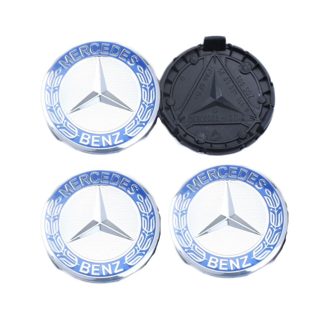 4pcs Auto Nabendeckel für Benz GL 2013-2016,Nabenkappen Felgendeckel Radnabenabdeckung Radnabendeckel Radnabenkappen Wheel Caps Zubehör,A_Blue 75MM von RZSYSSZD