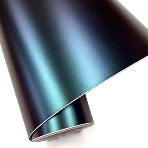 Autofolie Blau Grün Lila Auto Chamäleon Wrap Auto Carbon Faser Wrapping Film Fahrzeug Ändern Farbe Aufkleber Tönung Vinyl Luft Blase Frei Auto Folie ( Color : Plain blue purple-01 , Size : 50CM X 300C von RaamKa