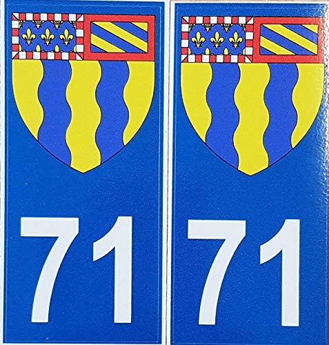 Raceflag 2 Aufkleber für Nummernschild Saône et Loire 71 von Raceflag