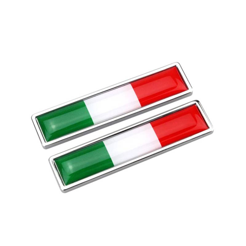 Rachlicy Nationalflagge Metall Aufkleber Italien Flag -Chrom -Auto -Aufkleber 3D Emblem Stoßfänger Accessoires 1Pair von Rachlicy