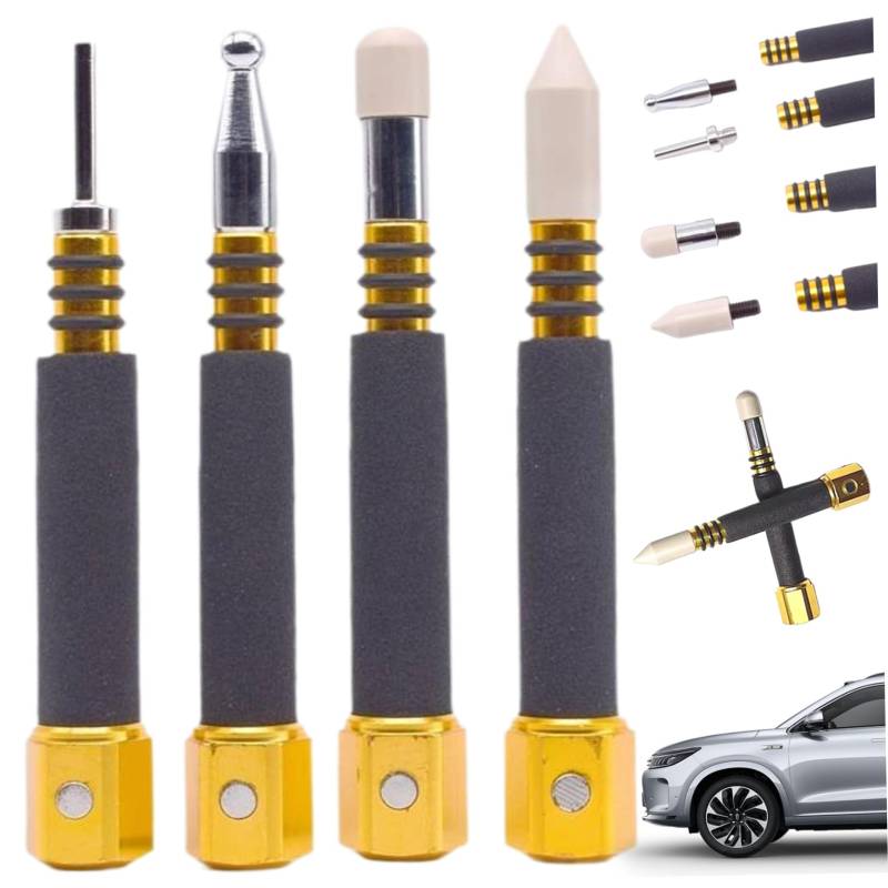 Rachlicy 4PCS Dent Remover Tool für Auto tragbare abnehmbare maltlose Dent -Reparaturwerkzeuge für Traaceless Auto DIY Reparatur von Rachlicy