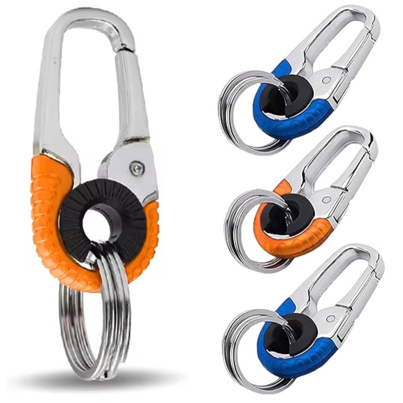 Rachlicy 4pcs Herrenschlüsselkäse Zinklegungsauto Keychain Anti-Loss mit Double Keyrings Schnellfreisetzungsschlüsselkette für Männer Frauen von Rachlicy