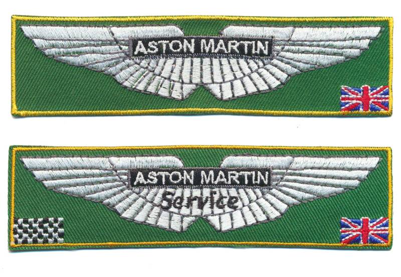 Racing Classics Aston Martin Aufnäher Aufbügler Patch 2 Stück Auto Sportwagen England TURBOVERSAND von Racing Classics