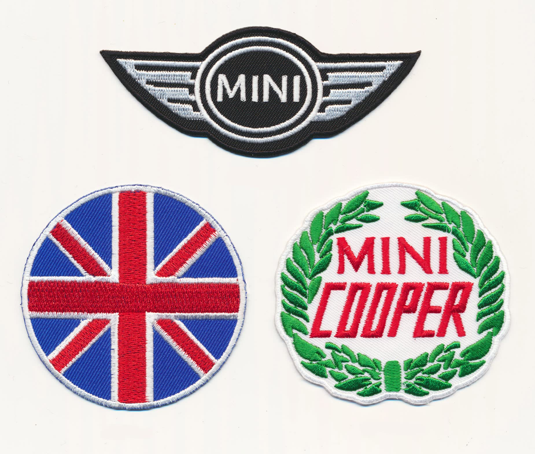 Racing Classics Mini Cooper Aufnäher Aufbügler Patch 3 Stück Auto Sportwagen England TURBOVERSAND von Racing Classics