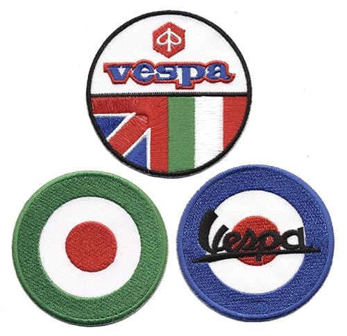 Racing Classics Vespa Aufnäher Aufbügler Patch 3 Stück Motorroller Roller Piaggio Lusso Italia von Racing Classics