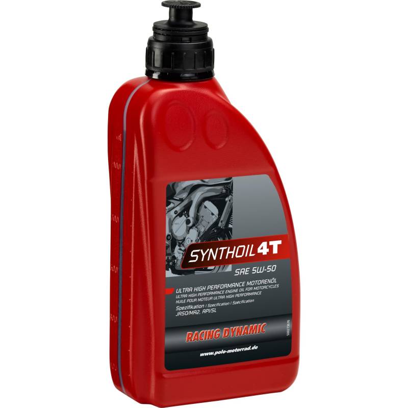 Racing Dynamic Motorrad-Motoröl 4-takt Motoröl Synthoil 4T SAE 5W-50 synthetisch 1000 ml, Unisex, Multipurpose, Ganzjährig von Racing Dynamic