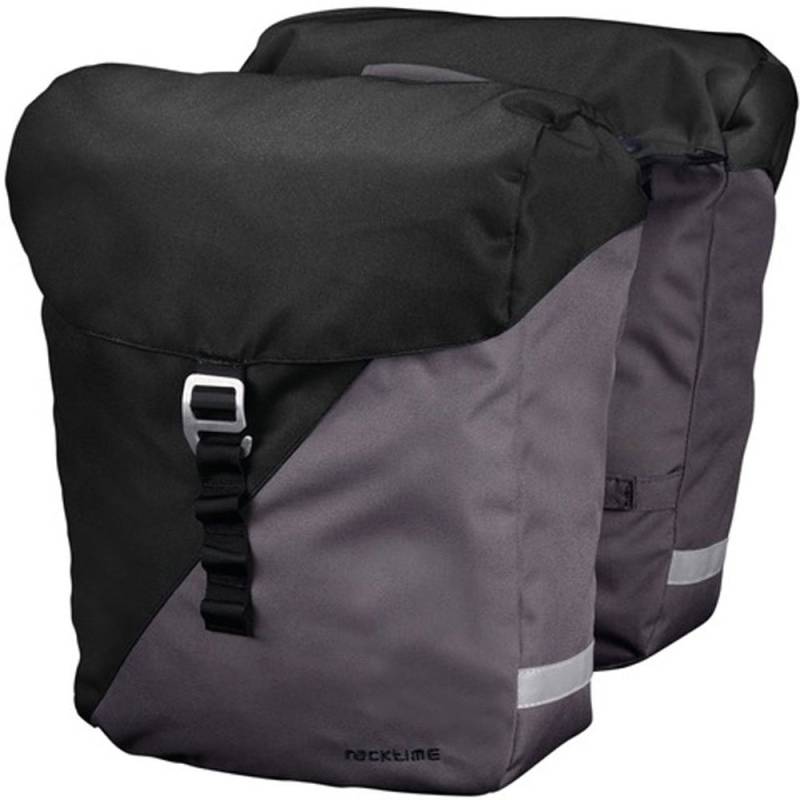 Racktime Doppelpacktasche Vida Doppeltasche Carbon schwarz Stone grau 24+Flicken von Racktime+Tiptop